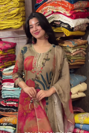 Elegant Floral Suit: A Perfect Fusion of Tradition and Modernity