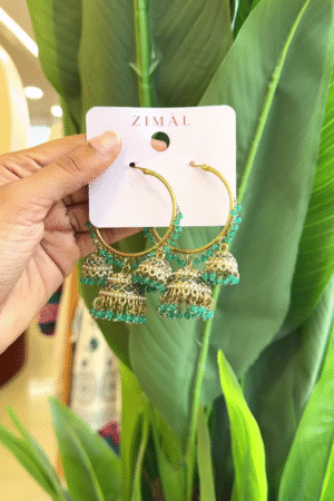 🌿 Enchanting Emerald Hoops: A Fusion of Tradition & Grace 🌿