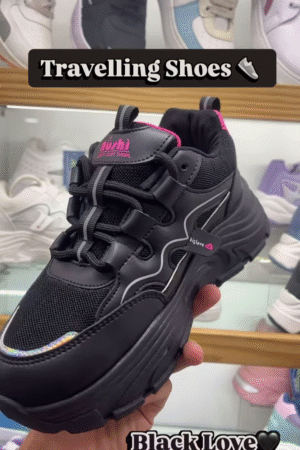 🖤 “Black Love” Chunky Travelling Sneakers – All-Day Comfort Meets Bold Style