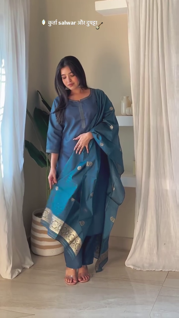 Elegant Heritage Handcrafted Kurta, Salwar & Dupatta Set – Premium Festive & Ethnic Wear Collection for Women - Image 5