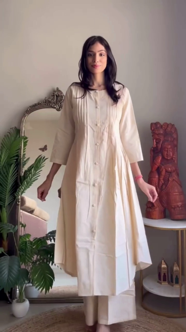 Elegant Floral Print Festive Kurta with Intricate Embroidery - A Perfect Blend of Tradition and Modernity - Image 2