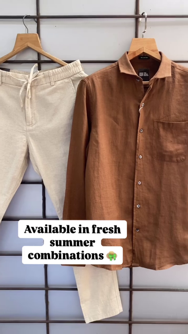 Versatile Summer Linen Shirt and Relaxed-Fit Drawstring Pants Collection - Perfect for Stylish Comfort in Warm Weather - Image 2