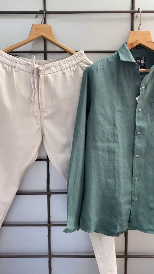 Versatile Summer Linen Shirt and Relaxed-Fit Drawstring Pants Collection - Perfect for Stylish Comfort in Warm Weather - Image 4