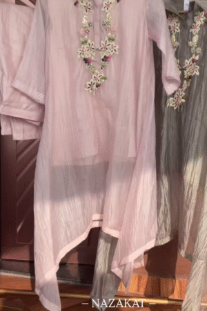 Luxe Crinkle Embroidered Tunic – Floral Cascade Edition