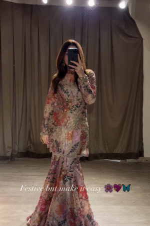 Elegant Floral Embellished Festive Wear Dress with Intricate Sequin Detailing