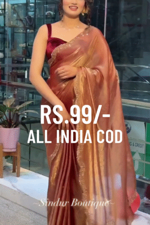 Designer Velvet Maroon Saree with Gold Embroidered Pallu – Elegant Party Wear Saree for Women | Sindur Boutique | Ready to Wear