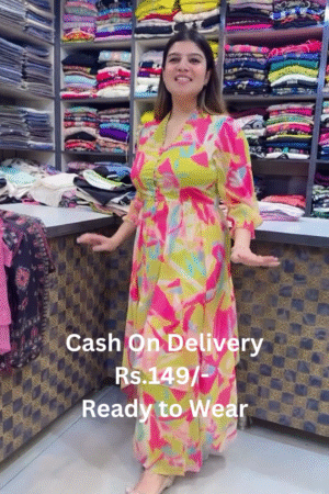 Geometric Multi-Color Printed Fit & Flare Dress