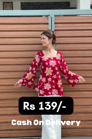 🌺 Red Floral Breeze Women’s Top – Stylish Casual Wear for Every Occasion 🌺