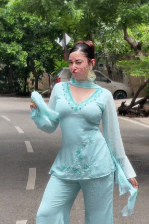 💎 Aqua Grace Embroidered Sharara Set – A Symphony of Style and Softness 💎