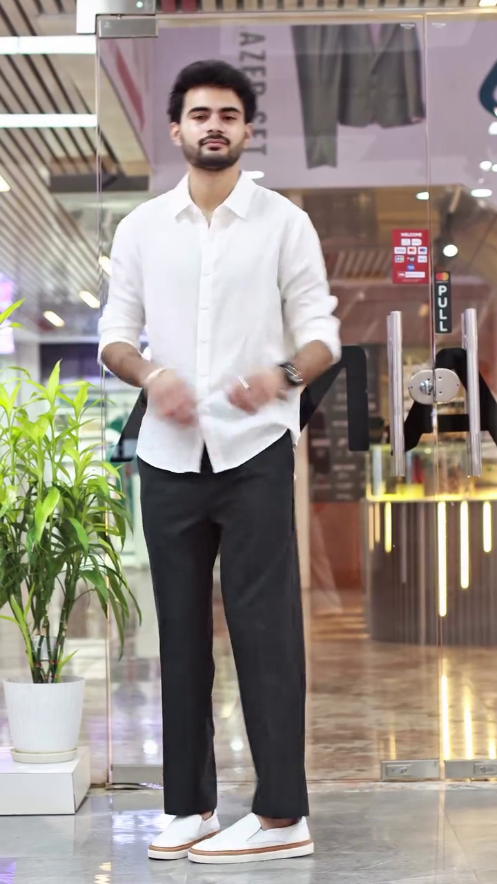 🕴️Midnight Navy Elegance Shirt & Cream Chino Ensemble - Image 2