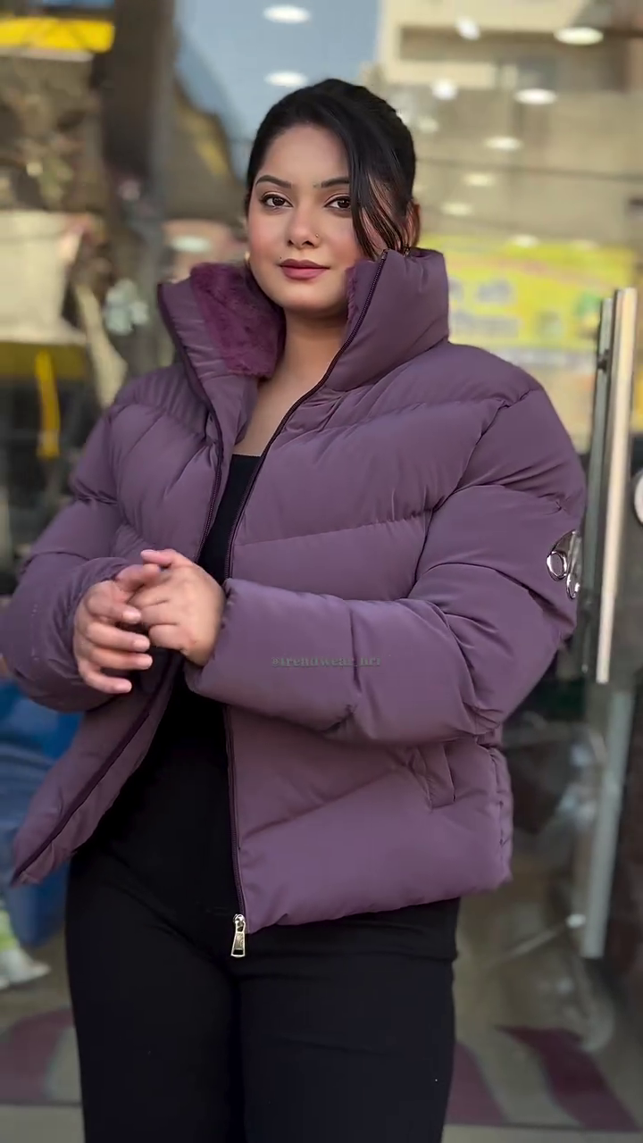 . 💜 "Plush Lavender Cloud Puffer Insulated Winter Jacket with High-Guard Collar and Cozy Urban Street Appeal for Effortless Warmth" 💜 - Image 3