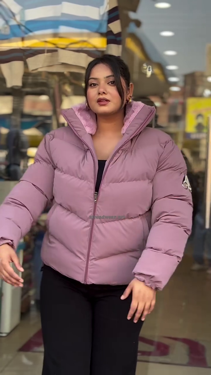 . 💜 "Plush Lavender Cloud Puffer Insulated Winter Jacket with High-Guard Collar and Cozy Urban Street Appeal for Effortless Warmth" 💜