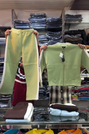 💚 Fresh Mint-Toned Side Stripe Zip-Up Tracksuit – Casual Activewear Co-ord Set (Top & Bottom)