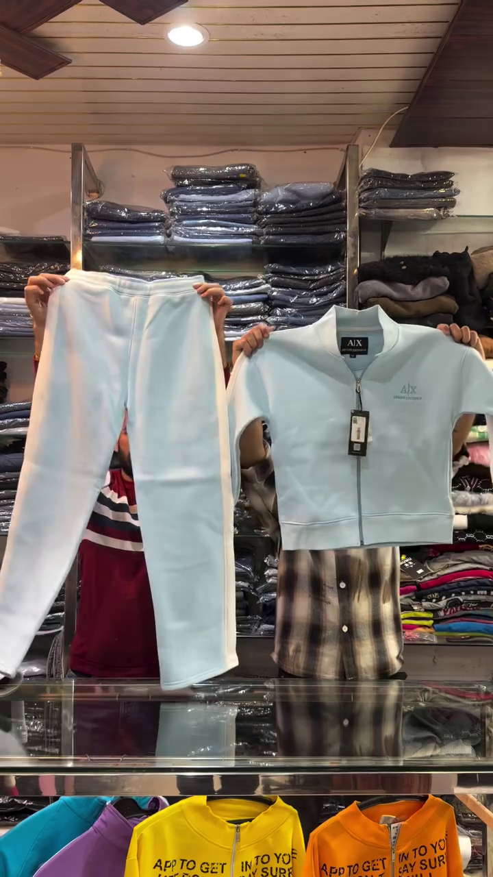 💚 Fresh Mint-Toned Side Stripe Zip-Up Tracksuit – Casual Activewear Co-ord Set (Top & Bottom) - Image 4