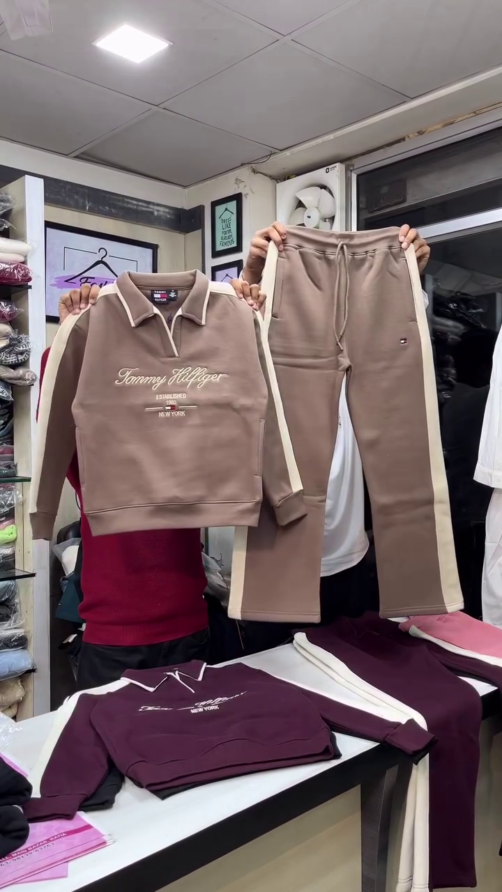 Pink & Cream Side‑Stripe Cozy Sweatshirt Jogger Co‑ord Set - Image 4