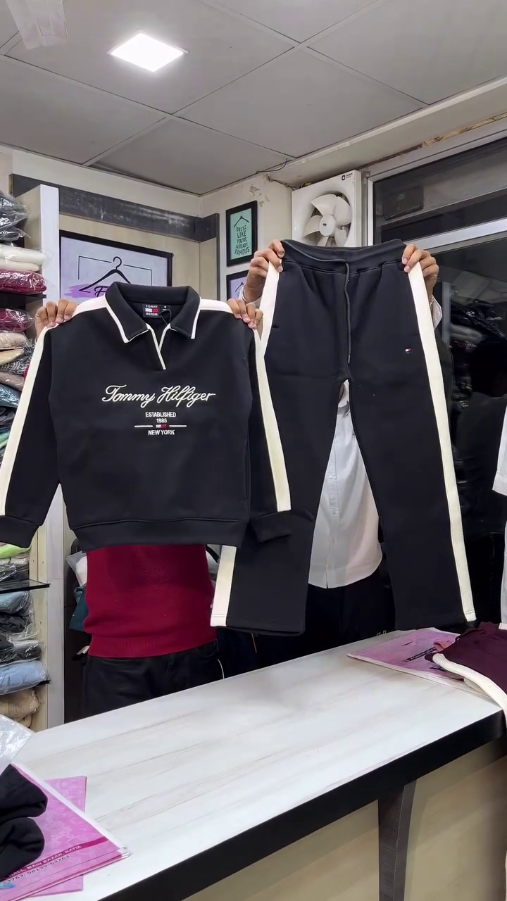 Pink & Cream Side‑Stripe Cozy Sweatshirt Jogger Co‑ord Set - Image 2