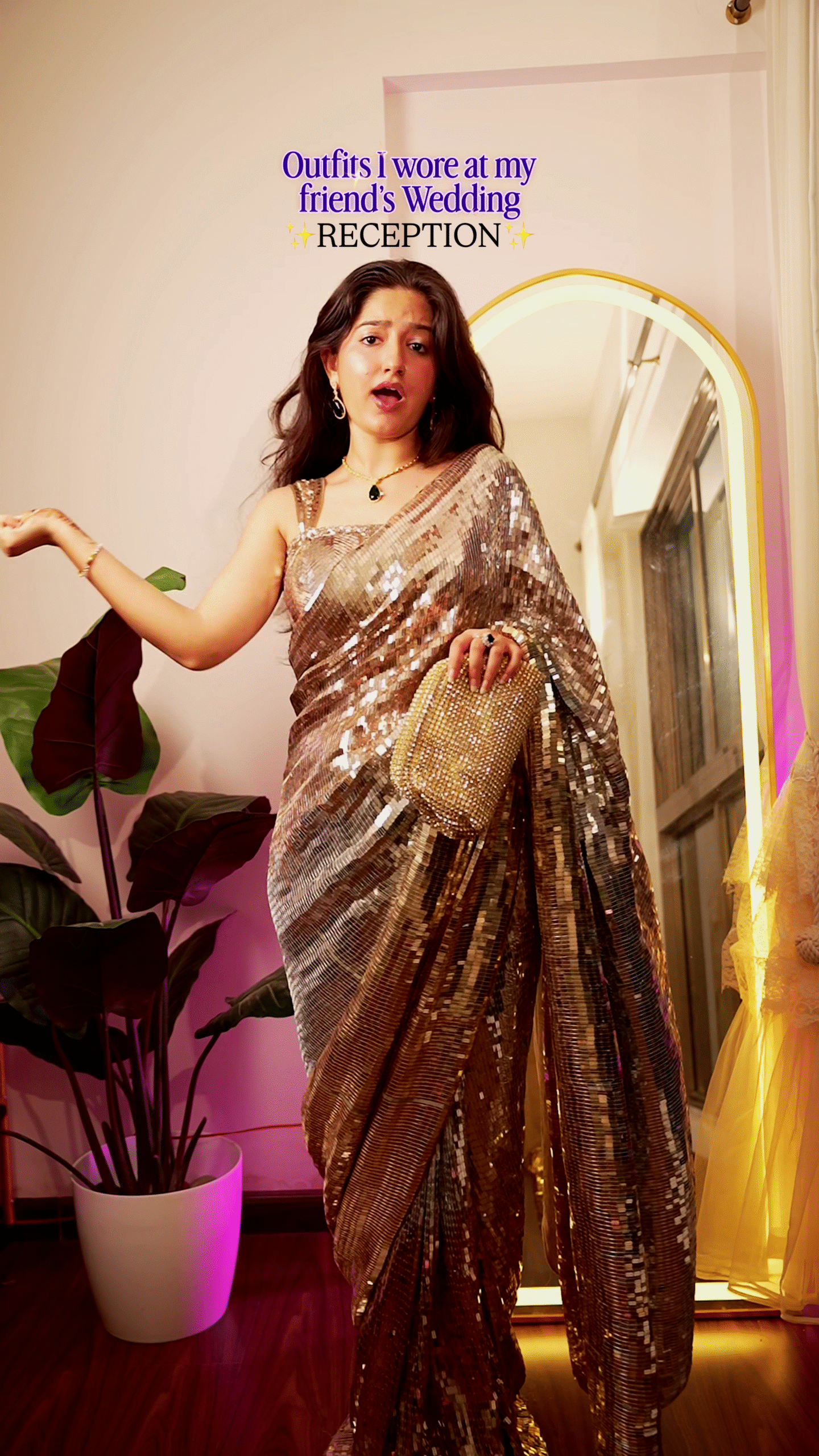 Sunshine Glow Haldi-Perfect Satin Kaftan Dress with Handcrafted Lace Borders & Matching Potli Bag ☀️💛✨ - Image 3