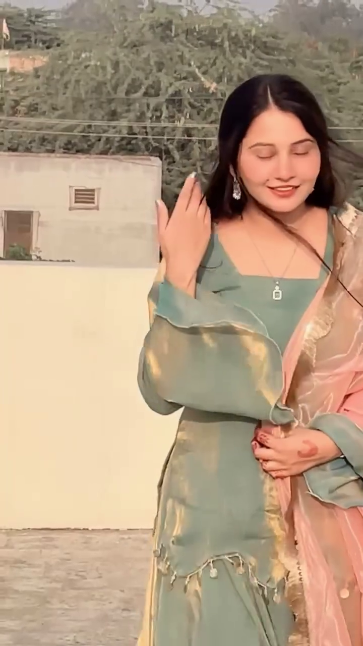 Verdant Royal Harmony 🌿 Green & Gold Kurta Palazzo Set with Blush Pink Dupatta, Zari Embroidery & Ethnic Elegance – Terrace Bloom Edition 🌅💫" - Image 2