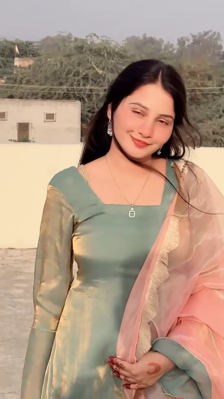 Verdant Royal Harmony 🌿 Green & Gold Kurta Palazzo Set with Blush Pink Dupatta, Zari Embroidery & Ethnic Elegance – Terrace Bloom Edition 🌅💫" - Image 4