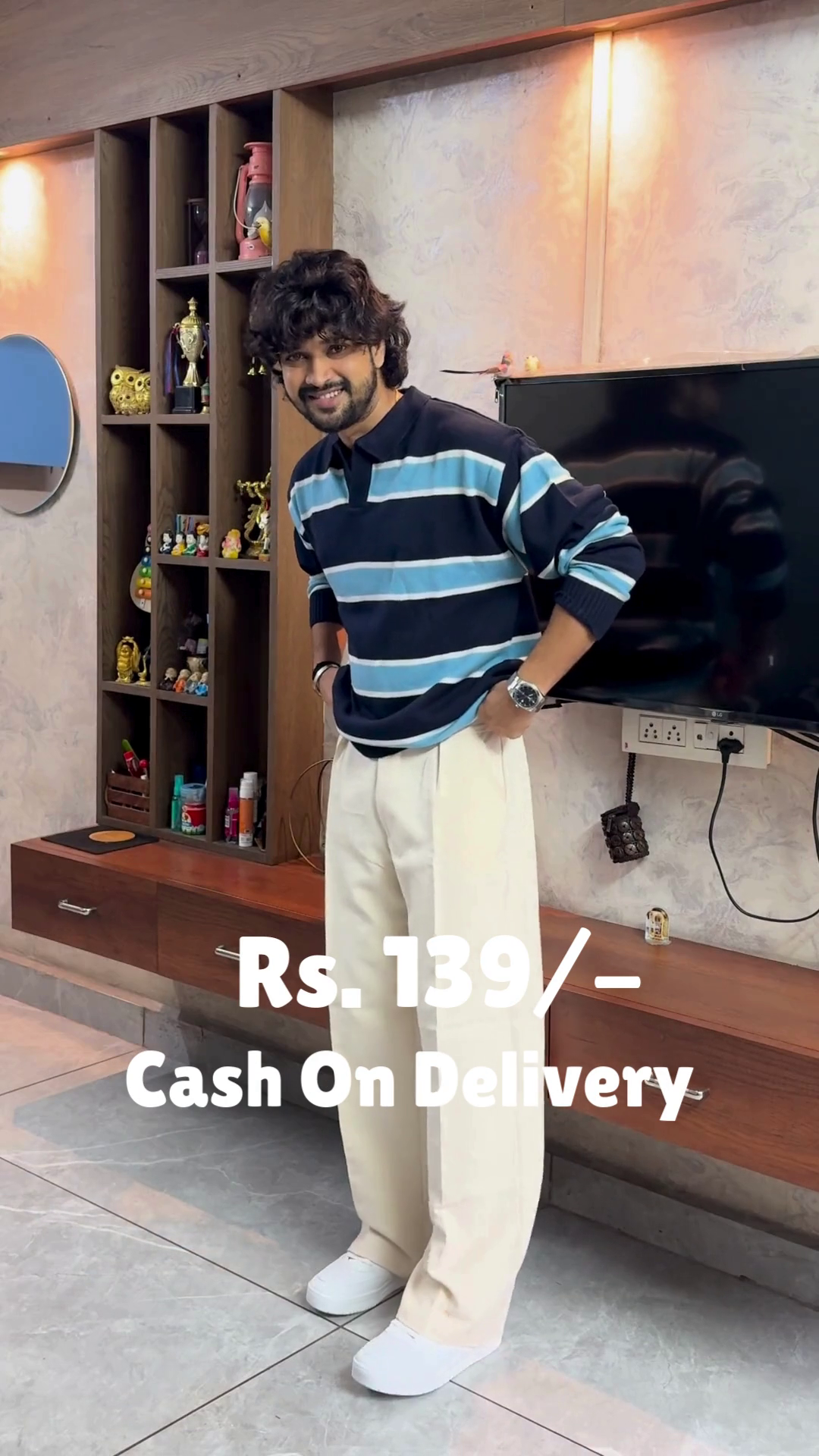 Crimson Ease: Sweater Serenity with Cream-Toned Grace” ❤️🕊️👖 - Image 6