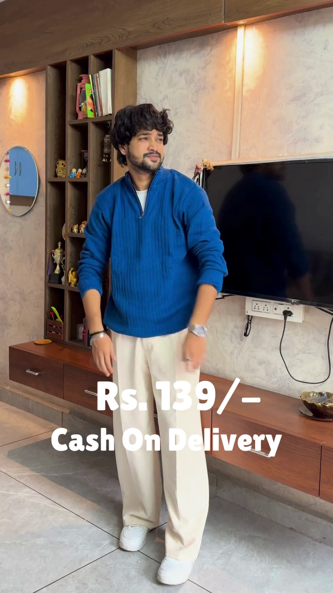 Crimson Ease: Sweater Serenity with Cream-Toned Grace” ❤️🕊️👖 - Image 9