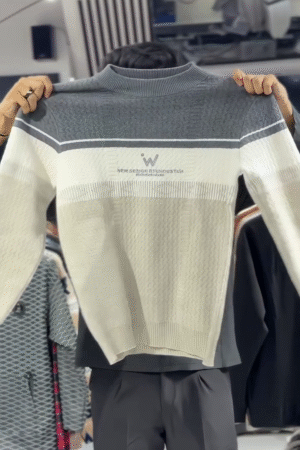 Tricolor Texture Block Sweater 🧥⚪⚫ | Modern Grid Edition