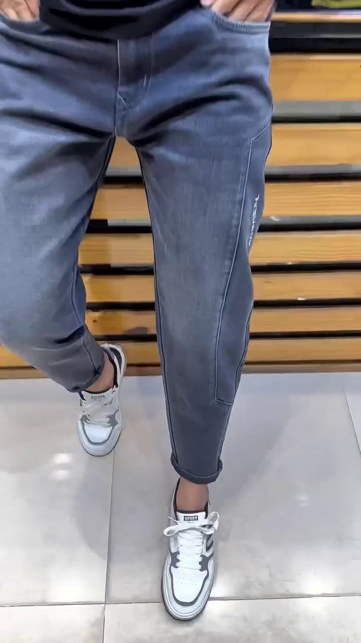 Shadow Grid Utility Jeans ⚫👖 | Belted Motion Edition - Image 2