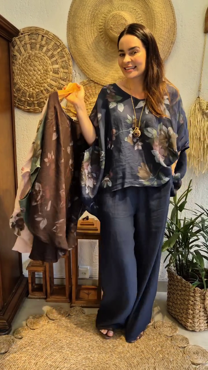 Blush Pink Oversized Floral Printed Flowing Top with Wide Sleeves & Soft Drape Silhouette 🌸🌿✨ - Image 6