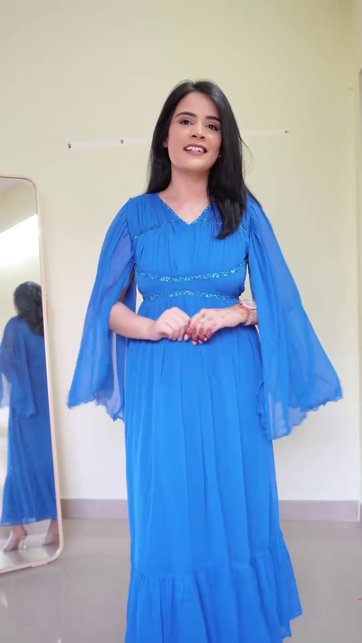 Chocolate Brown Square-Neck Embroidered Bodice Maxi Dress with Sheer Full Sleeves and Flowing Floor-Length Flared Skirt - Image 4