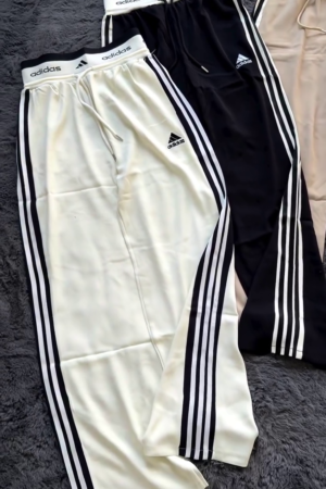 Athleisure Striped Track Pants – Sporty Luxe Comfort Fit 🖤🤍🔥