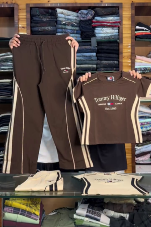 🤎 Premium Sport Luxe Brown Co-Ord Set – Athletic Side Stripe Tee & Track Pants ✨🔥