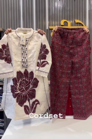 Royal Bloom Ethnic Co-Ord Set with Elegant Floral Kurta & Printed Palazzo 🌺✨