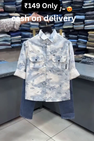 Premium Cloud Wash Printed Casual Shirt with Classic Blue Denim Jeans Combo for Men ☁️👔👖