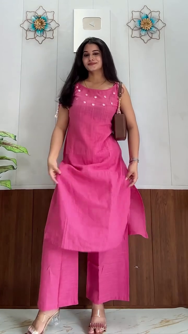πΊπ Elegant Sleeveless Ethnic Kurta with Matching Palazzo Pants Set for Women | Contemporary Minimalist Traditional Wear with Graceful Straight-Cut Silhouette ππΊ - Image 2