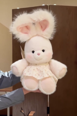 🐰  Premium Fluffy Bunny Plush Toy with Oversized Soft Ears & Cute Dress – Cuddly Stuffed Animal for Kids & Collectors 🐰🌸