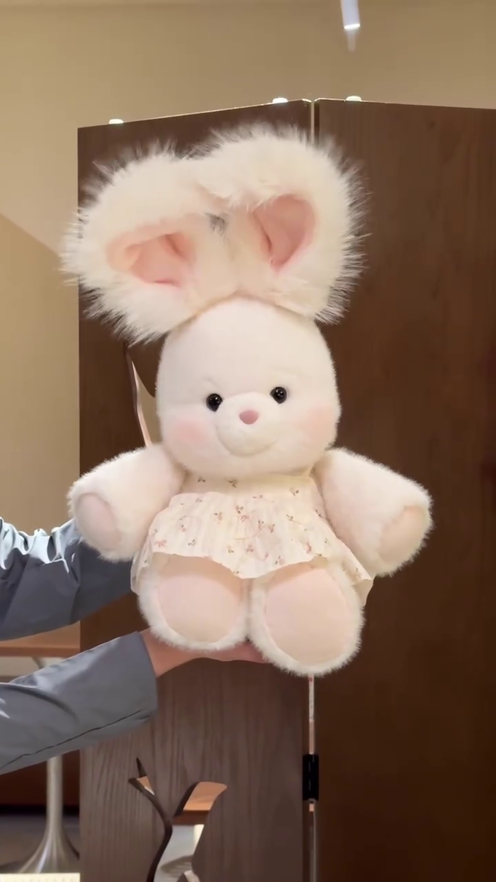 π° Premium Fluffy Bunny Plush Toy with Oversized Soft Ears & Cute Dress β Cuddly Stuffed Animal for Kids & Collectors π°πΈ