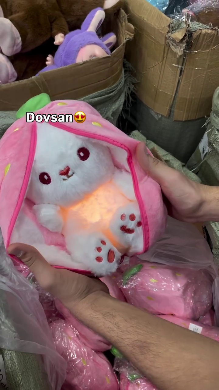π 1. Premium Cute Fruit-Themed Light-Up Bunny Plush Toy β Soft Glowing Cuddle Pillow, Cozy Sleeping Companion & Adorable Gift Collection π°β¨