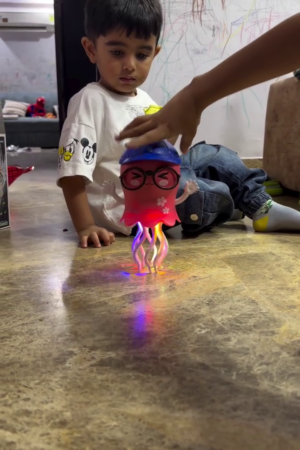 360° Rotating LED Musical Octopus Toy – Crawling Electric Light-Up Dancing Octopus with Colorful Flashing Lights, Bump & Go Action, Interactive Baby & Kids Educational Toy