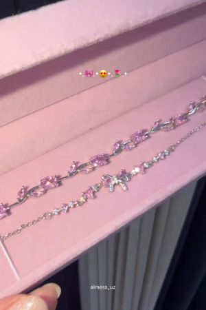 🌸💗  Elegant Pink Floral Vine Crystal Adjustable Bracelet for Women | Luxury Party Wedding & Everyday Fashion Jewelry ✨🌿