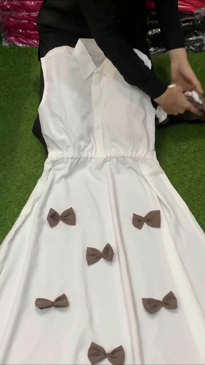 Elegant Mocha Bow Detail Flared Skirt Co-Ord Dress Set π€πβ¨ - Image 3
